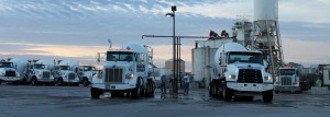 Two Rock Solid Concrete trucks getting loaded at plant 1